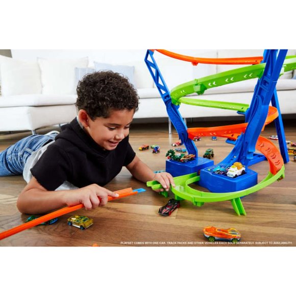 Hot Wheels Action Spiral Speed Crash Track Set Motorized Booster🆕⌚📦🏃💨🚚 - Picture 3 of 16